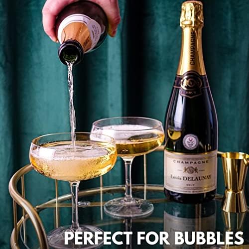 משקפי קוקטייל קופה אלגנטיים- סט של 4 כוסות שמפניה באיכות גביש בעבודת יד/צלוחיות שמפניה | מעוצב ככוכבי פורנו גדולים